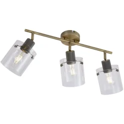 Design Deckenstrahler Bronze mit klarem Glas 3-Licht - Domo