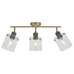 Design Deckenstrahler Bronze mit klarem Glas 3-Licht - Domo