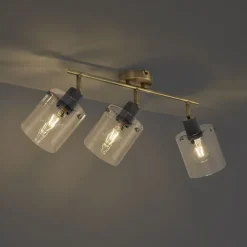 Design Deckenstrahler Bronze mit klarem Glas 3-Licht - Domo