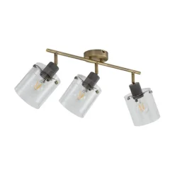 Design Deckenstrahler Bronze mit klarem Glas 3-Licht - Domo