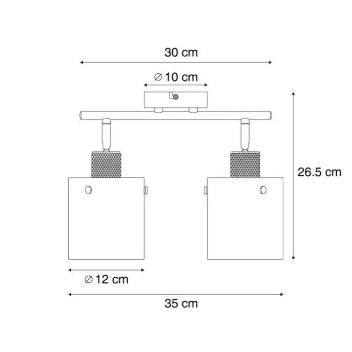 Design Deckenstrahler Bronze mit Klarglas 2-Licht - Domo