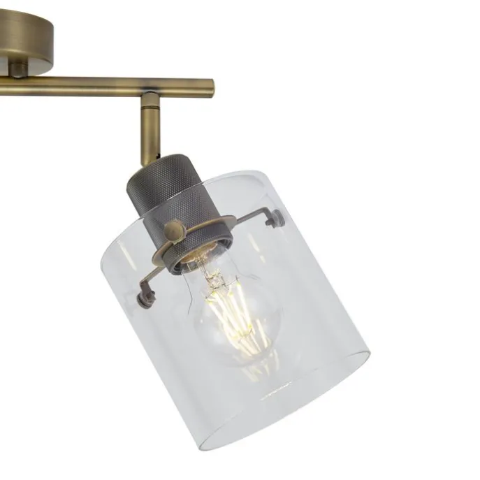 Design Deckenstrahler Bronze mit Klarglas 2-Licht - Domo