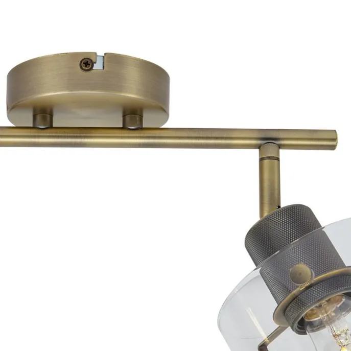 Design Deckenstrahler Bronze mit Klarglas 2-Licht - Domo