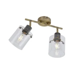 Design Deckenstrahler Bronze mit Klarglas 2-Licht - Domo