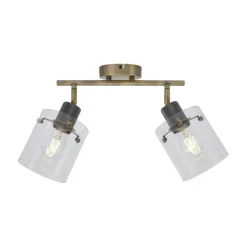 Design Deckenstrahler Bronze mit Klarglas 2-Licht - Domo