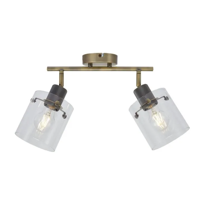 Design Deckenstrahler Bronze mit Klarglas 2-Licht - Domo
