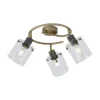 Design Deckenstrahler Bronze mit klarem Glas rund 3-Licht - Domo