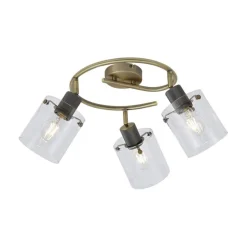 Design Deckenstrahler Bronze mit klarem Glas rund 3-Licht - Domo