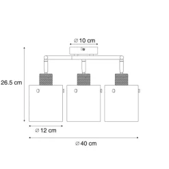 Design Deckenstrahler Bronze mit klarem Glas rund 3-Licht - Domo