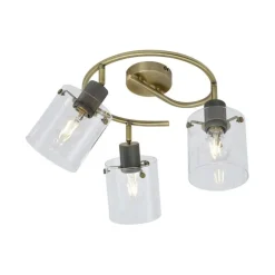 Design Deckenstrahler Bronze mit klarem Glas rund 3-Licht - Domo