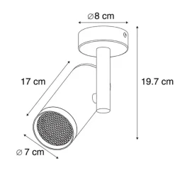 Design Deckenstrahler schwarz verstellbar GU10 50mm - Scopio Honey