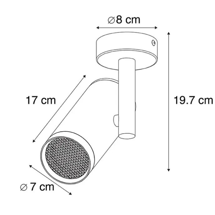 Design Deckenstrahler schwarz verstellbar GU10 50mm - Scopio Honey