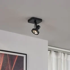 Design Deckenstrahler schwarz GU10 70mm dreh- und schwenkbar - Vo