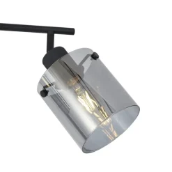 Design Deckenstrahler schwarz mit Rauchglas 3-Licht - Domo