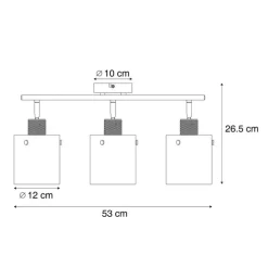 Design Deckenstrahler schwarz mit Rauchglas 3-Licht - Domo