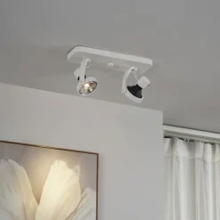 Design Deckenstrahler Weiß GU10 70mm 2-flammig Verstellbar - Vo