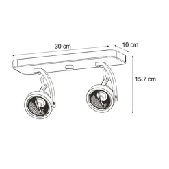 Design Deckenstrahler Weiß GU10 70mm 2-flammig Verstellbar - Vo