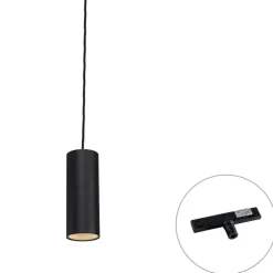 Design hanglamp zwart incl. rail adapter 1-fase - Slimline Tubo