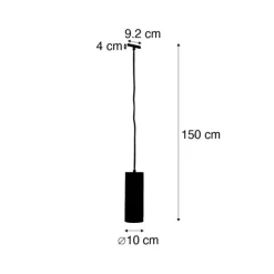 Design hanglamp zwart incl. rail adapter 1-fase - Slimline Tubo
