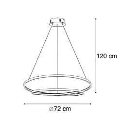 Design Hängelampe Gold 72 cm inkl. LED dimmbar - Rowan