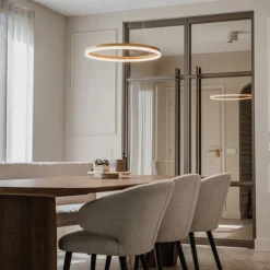 Design Hängelampe gold 60 cm inkl. LED 3 Stufen dimmbar - Anello