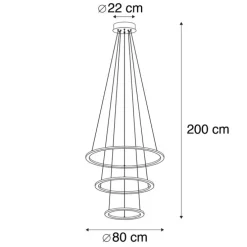 Design Hängelampe grau inkl. LED 3-stufig dimmbar -Tijn