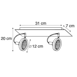 Design Spot schwarz 2-flammig verstellbar - Nox