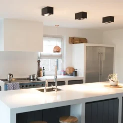 Design Spot schwarz rechteckig 2-flammig - Box