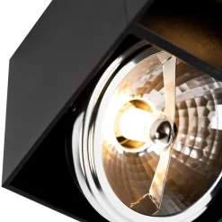 Design Spot schwarz rechteckig 2-flammig - Box