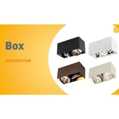 Design Spot schwarz rechteckig 2-flammig - Box