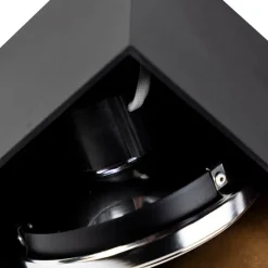 Design Spot schwarz rechteckig 2-flammig - Box