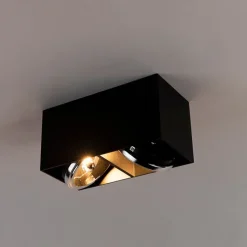 Design Spot schwarz rechteckig 2-flammig - Box