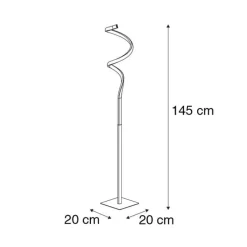 Design Stehleuchte schwarz inkl. LED 3-stufig dimmbar - Koers