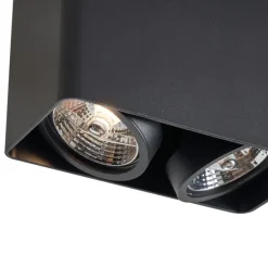 Design-Aufbaustrahler schwarz GU10 70mm 2-flammig dreh- und schwenkbar - Vox