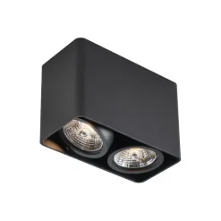 Design-Aufbaustrahler schwarz GU10 70mm 2-flammig dreh- und schwenkbar - Vox