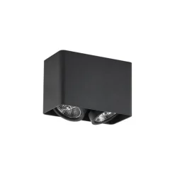 Design-Aufbaustrahler schwarz GU10 70mm 2-flammig dreh- und schwenkbar - Vox