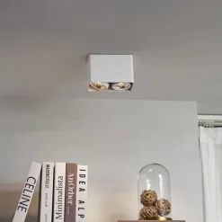 Design-Aufbaustrahler weiß GU10 70mm 2-flammig dreh- und schwenkbar - Vox