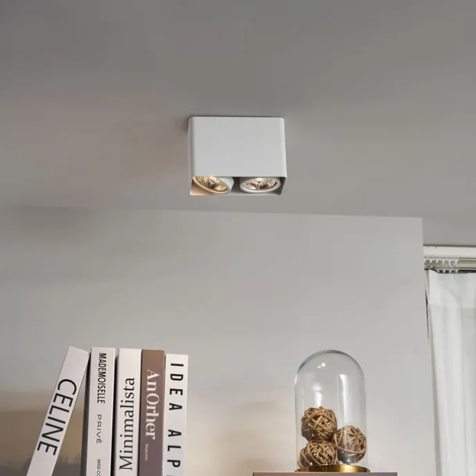 Design-Aufbaustrahler weiß GU10 70mm 2-flammig dreh- und schwenkbar - Vox