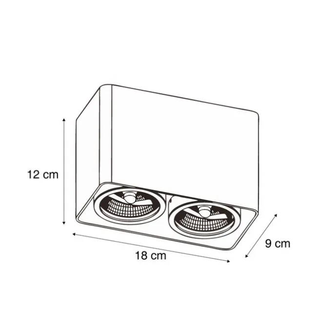 Design-Aufbaustrahler weiß GU10 70mm 2-flammig dreh- und schwenkbar - Vox