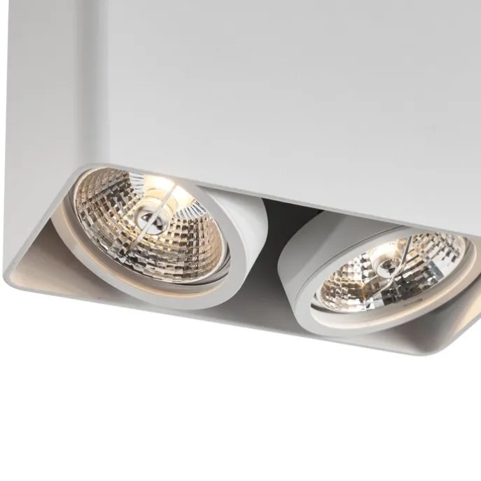 Design-Aufbaustrahler weiß GU10 70mm 2-flammig dreh- und schwenkbar - Vox