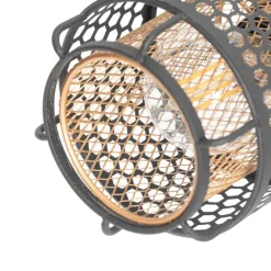 Design-Deckenleuchte Schwarz mit Gold 3-flammig rund - Noud