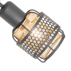 Design-Deckenleuchte Schwarz mit Gold 3-flammig - Noud