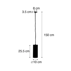 Design-Hängeleuchte Dunkelbronze inkl. Schienenadapter 1-phasig - Iconic Tubo