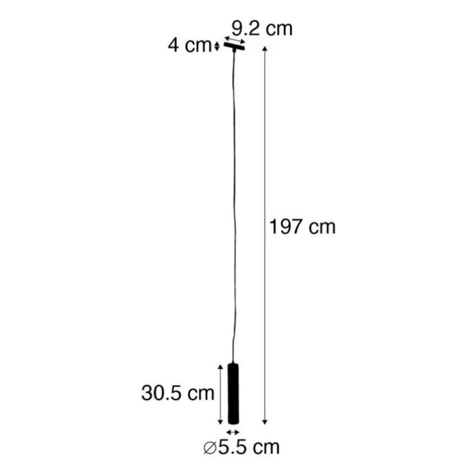 Design-Hängeleuchte Weiß inkl. Schienenadapter 1-phasig - Slimline Tuba Small