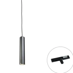 Design-Pendelleuchte Schwarz inkl. Schienenadapter 1-phasig - Slimline Tuba Small