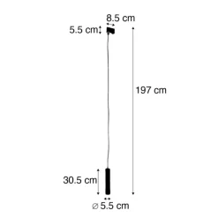 Design-Pendelleuchte schwarz inkl. Schienenadapter 3-Phasen - 3-Phasen Tuba Small