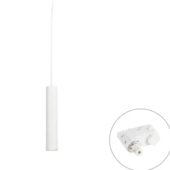 Design-Pendelleuchte Weiß inkl. Stromschienenadapter 3-Phasen - 3-Phasen Tuba Small