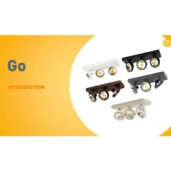 Design-Spot dunkelbronze verstellbar 3-flammig - Go