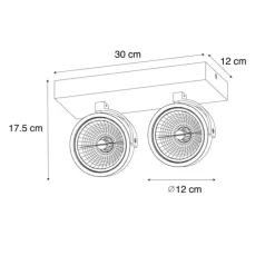 Design-Spot dunkelbronze verstellbar 2-flammig - Go