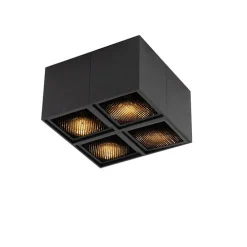 Designspot schwarz 4-flammig - Qubo Honey